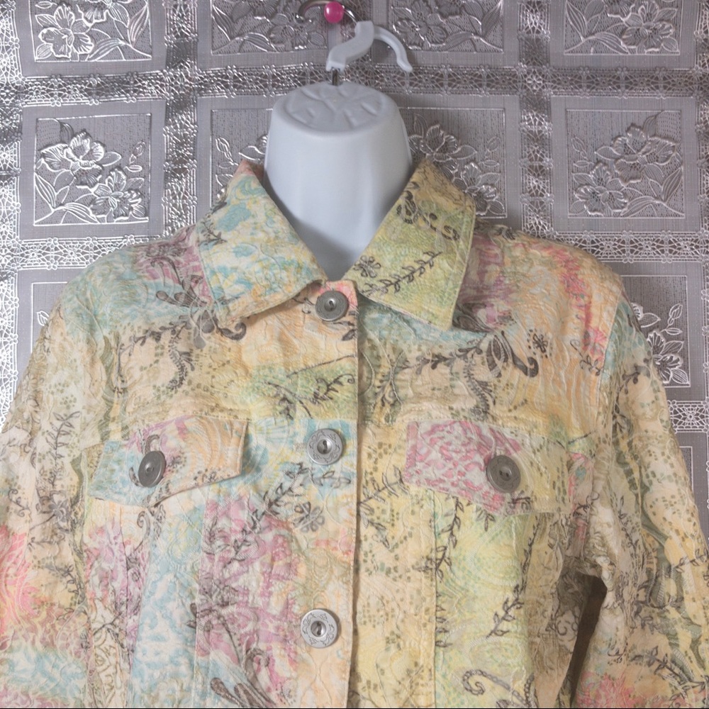 Analogy Multi-Color Button Down Jacket Size L - image 3